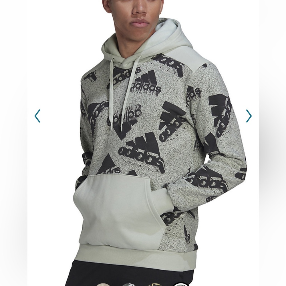 - Mens adidas brand essentials brand love fleece hoodie color:linen green …